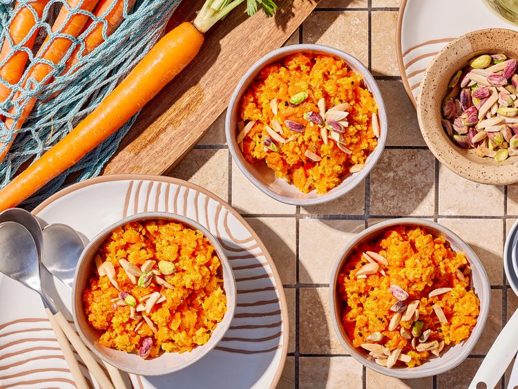 A Delicoious photo of carrot halwa